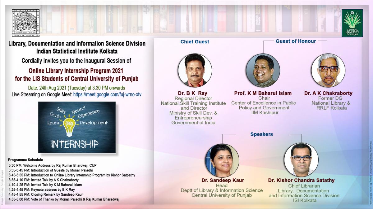Inauguration of Library Intership Program