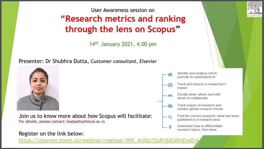 User awareness program on Research Metrics and Ranking